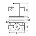 Kép 2/2 - Bollard ellenlemezzel A2 200x110mm