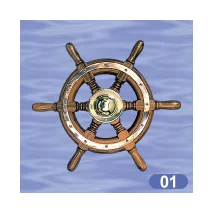 Kormánykerék, teak/réz 01. típus