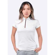 UVActive 1/4 zip női rövidújjú póló, fehér