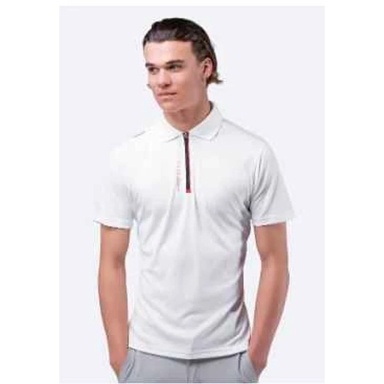 UVActive 1/4 zip férfi rövidújjú póló, fehér