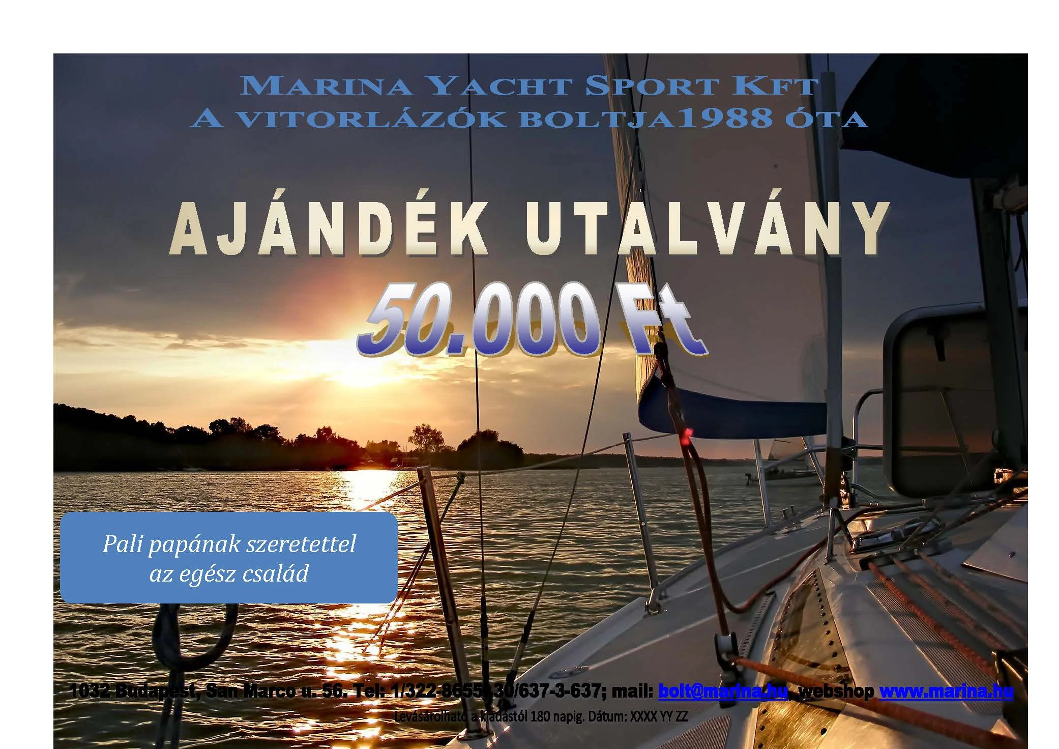 Ajándékutalvány 50000 Ft