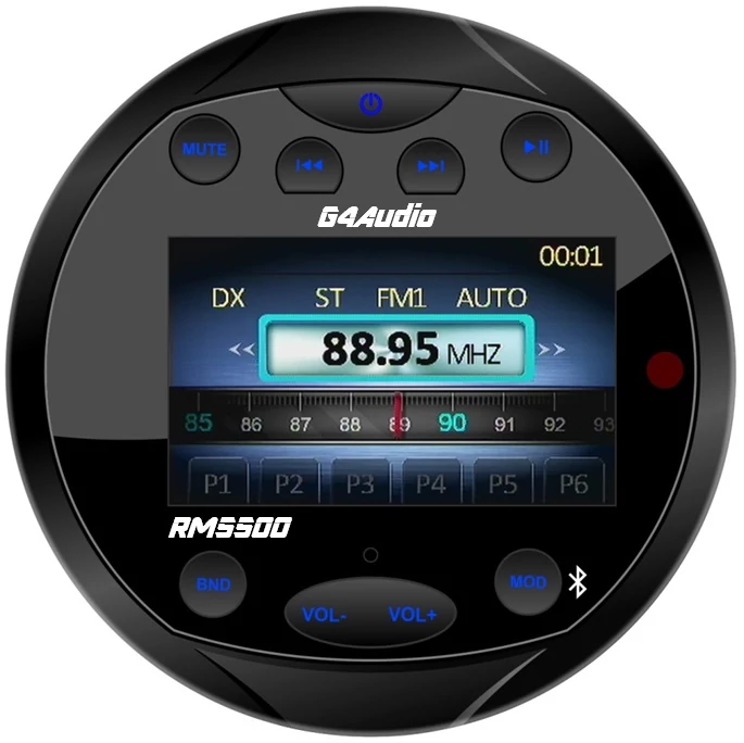 Vízálló marine bluetooth rádió, FM-USB