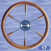 Kormánykerék 45cm acél-teak