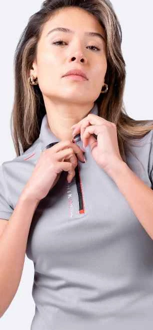 UVActive 1/4 zip női rövidújjú póló, szürke